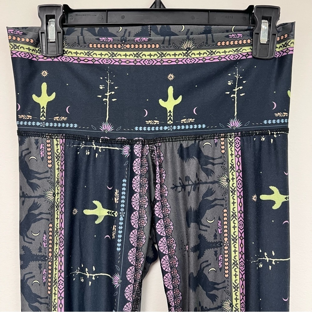 Teeki Wild and Free Desert Cactus Moon Horse Southwestern Boho Leggings